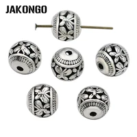 jakongo butterfly spacer beads antique silver plated hollow loose beads for jewelry making bracelet accessories 11mm 8pcs