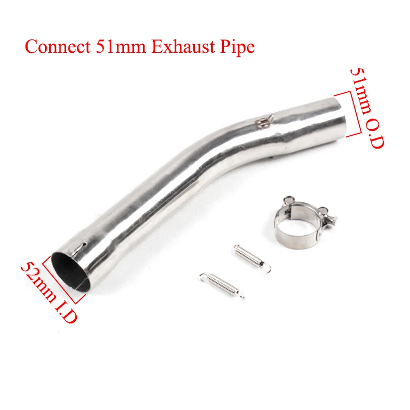 51MM Motorcycle Middle Link Pipe Exhaust System Silp On Modified For Yamaha R6 1998 1999 2000 2001 2002 2003 2004 2005 enlarge