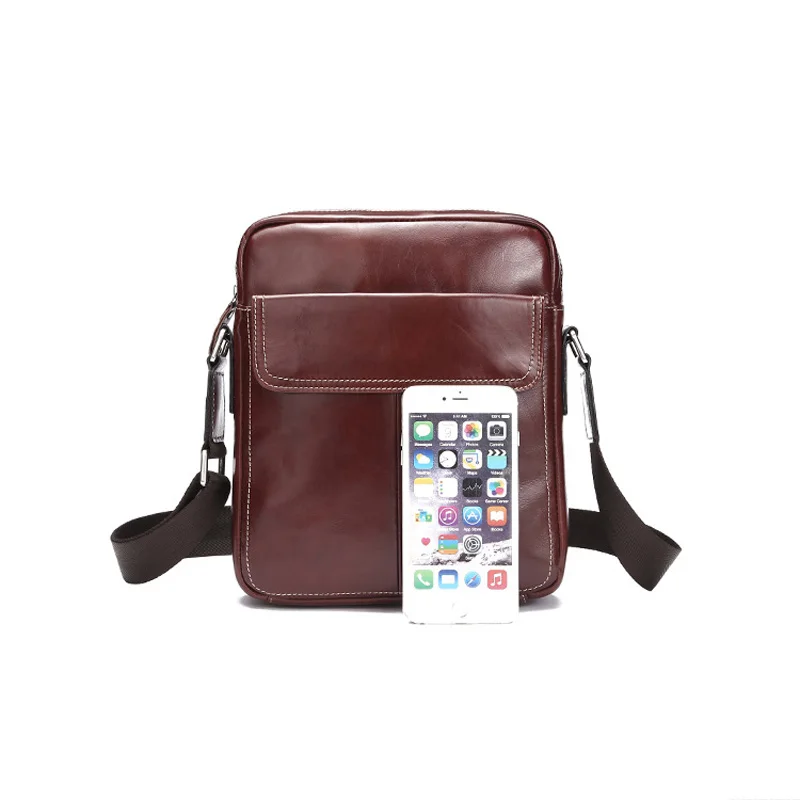 Мужская Наплечная Сумка из натуральной кожи мужская сумка-мессенджер через