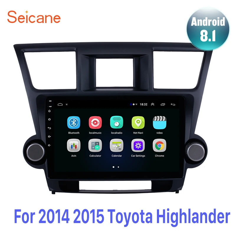 Автомагнитола Seicane для Toyota Highlander 2Din Android 2014 8 1 дюйма GPS мультимедийный плеер