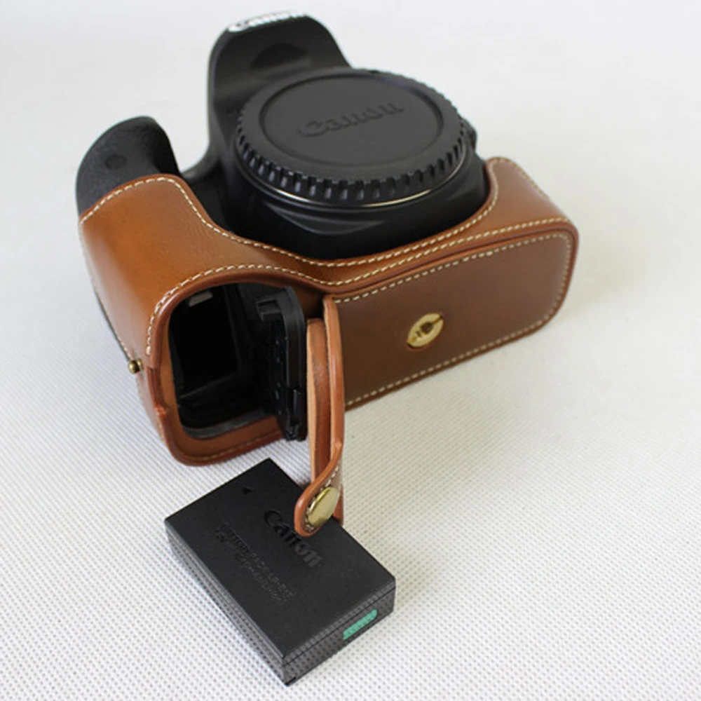 Новый Завод цифровой Камера половина тела сумка PU кожаный чехол для Canon EOS 77D 800D