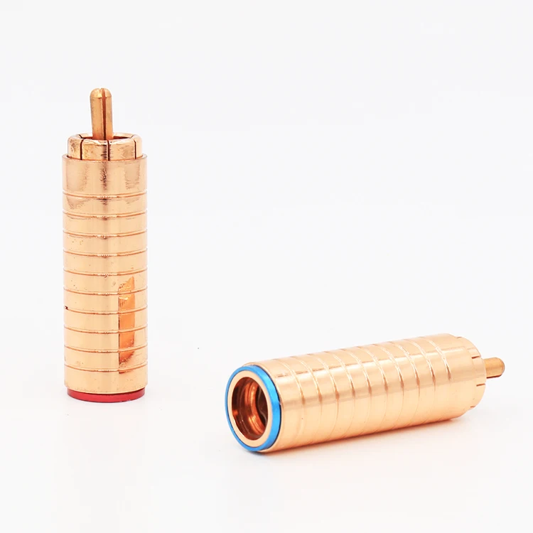 

Hifi audio 4pcs RCA Plug red copper Plated Audio Video Adapter Connectors Soldering for video cable