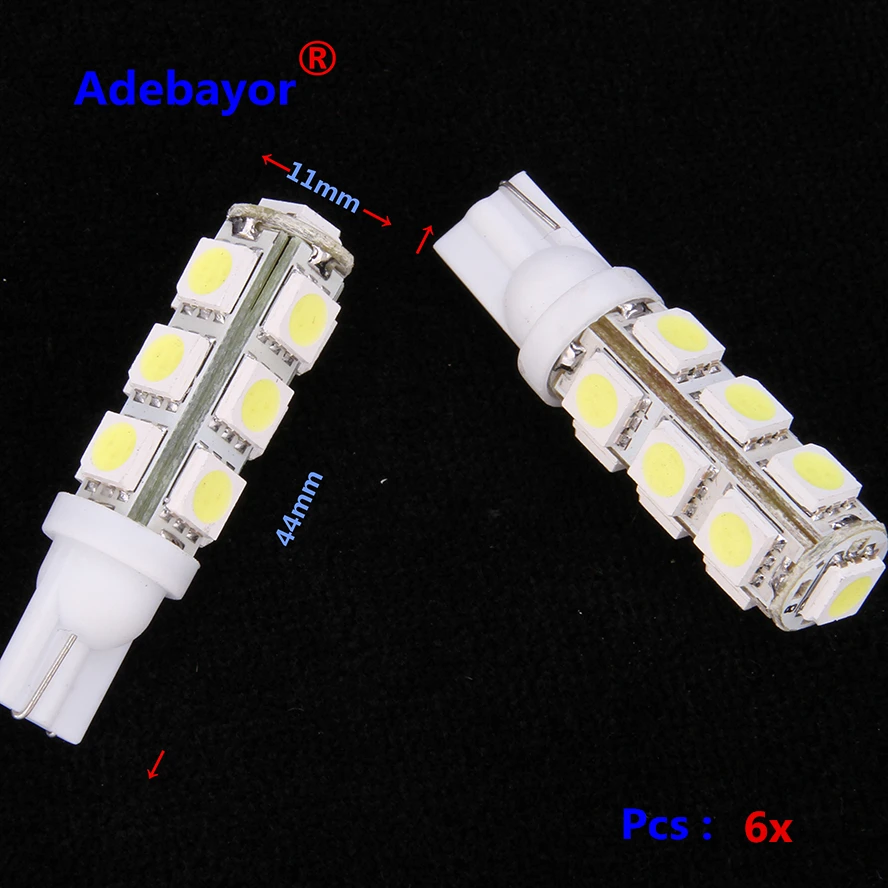 6X T10 194 168 192 W5W 13 SMD 5050 led Car reading door Light Automobile Instrument Lamp Wedge Interior clearance Bulbs 7colors |