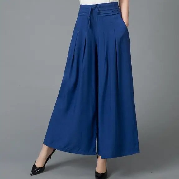 Pantalon/Новинка женские широкие брюки среднего возраста с эластичной резинкой на