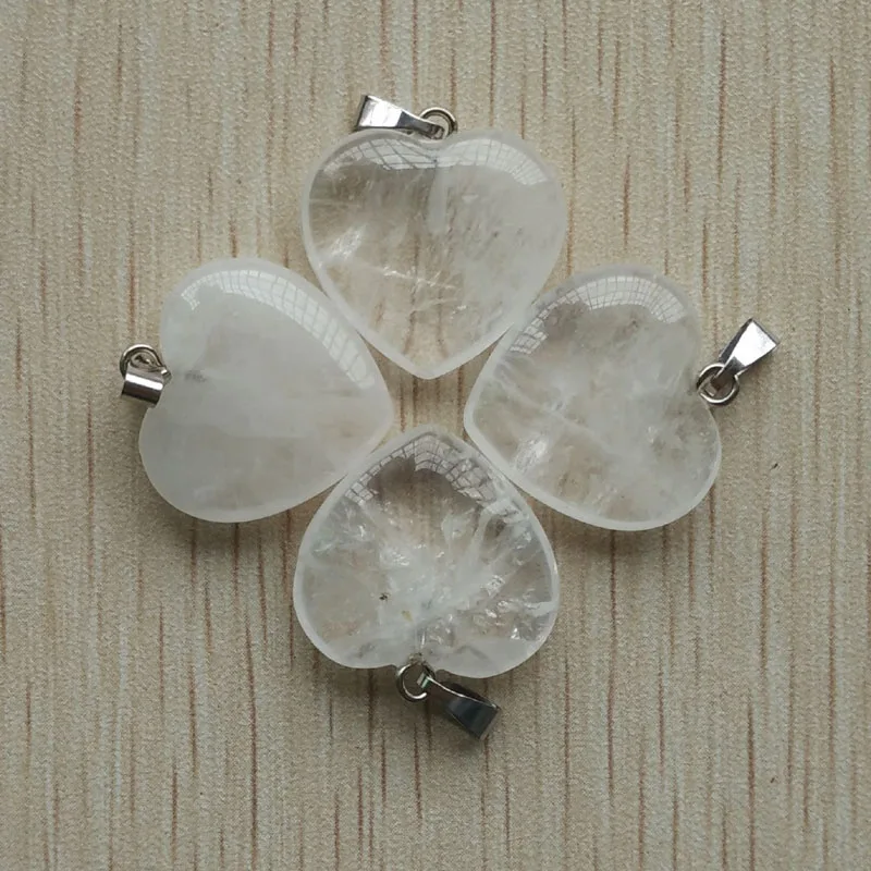 Подвески в форме сердца из натурального кристалла 20 мм 50 шт./лот для изготовления