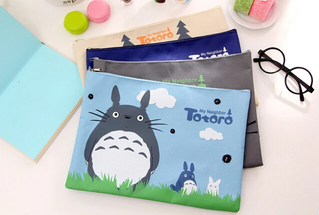 

32*23 Kawaii Totoro оксфордская папка на молнии A4, папка для документов, Сумка для документов для школы, офиса, папка, органайзер для файлов