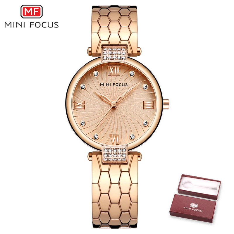 rose gold Мини фокус бренд Роскошные модные часы для женщин кварцевые леди часы для женщин s наручные часы Дамы Relogio Feminino Montre Femme розовое золото - Цвет: rose gold