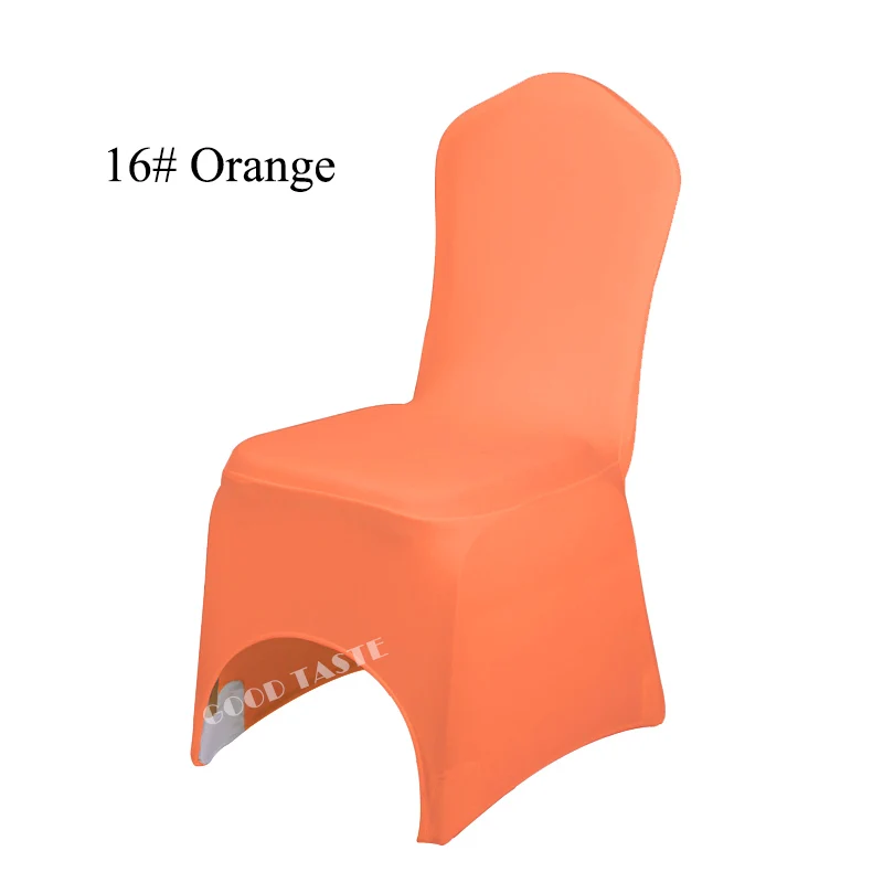 Orange Лайкра Чехлы для стульев 100 шт. Популярные стрейч железа корпоратив Чехлы для стульев для свадебного банкета брак и Юбилей празднование - Цвет: Orange