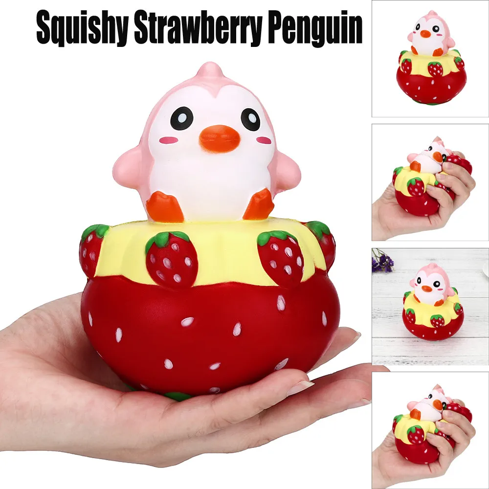 Новое поступление клубничный Пингвин мультфильм Squishy аромат игрушка в подарок