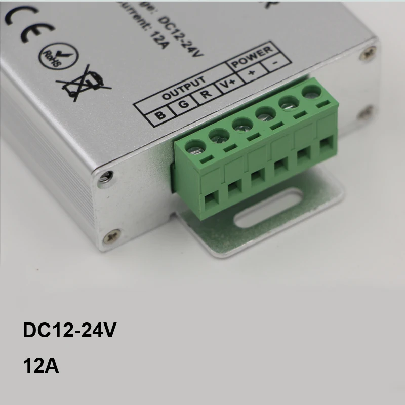 1 шт. 12A LED RGB усилитель DC12 24V 4pin расческа со светодиодным контроллером для 5050 3528 2835