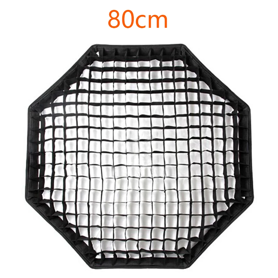 80cm Octagonal Восьмиугольный/прямоугольник сеткой в форме сот для 40*40 50*50 60*60 80*80 50*70 60*90 80 95 120 см софтбокс в виде зонта - Цвет: 80cm Octagonal