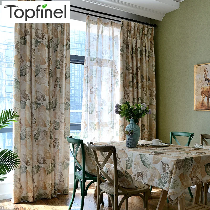 Topfinel новинки классические лист шторы для гостиной спальни кухни Тюль панель