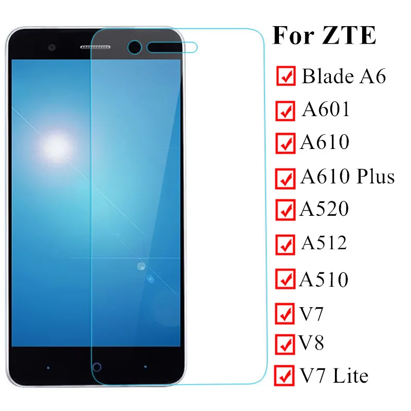 Защитное стекло для zte Blade a6 cam Защитная пленка для экрана A 520 512 510 601 610 plus V8 V7 Lite закаленное стекло лист