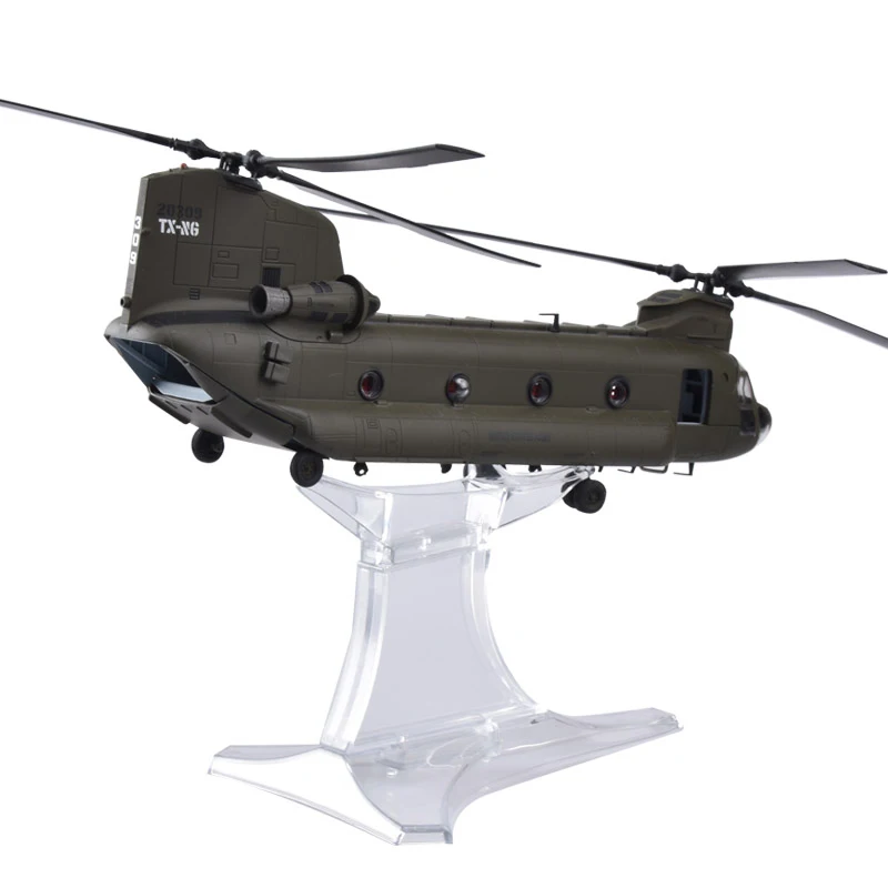 Army Green 1/72 Boeing CH-47J японская сила самообороны Chinook вертолет битва литья под давлением металлическая модель самолета игрушки с 2 куклами в подарок - Цвет: Army Green