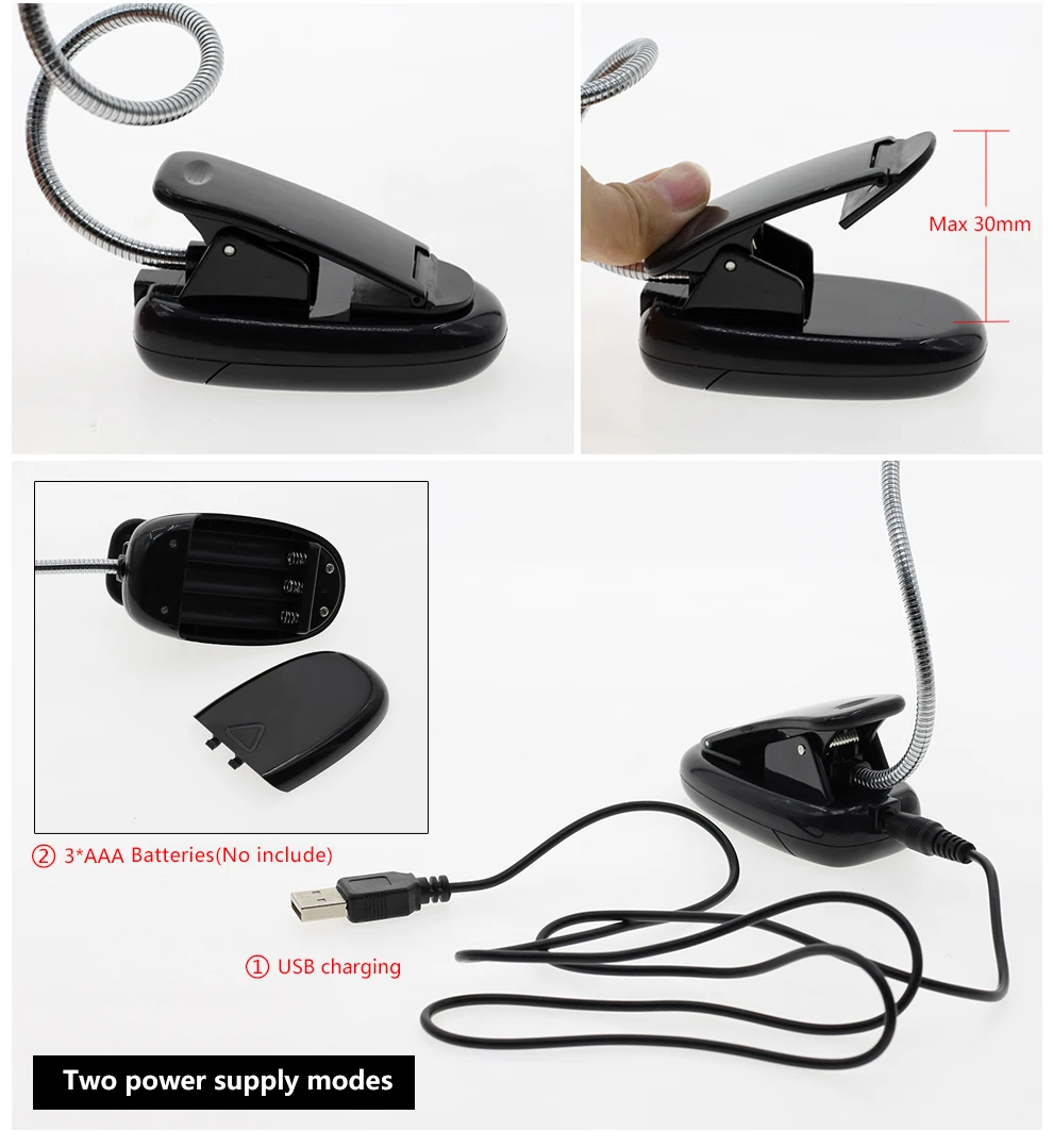 USB мощный светодиодный светильник для чтения книг 18 светодиодный s с лупой, клипсой, держателем для учебы, 3X увеличительным объективом, гибкая портативная настольная лампа