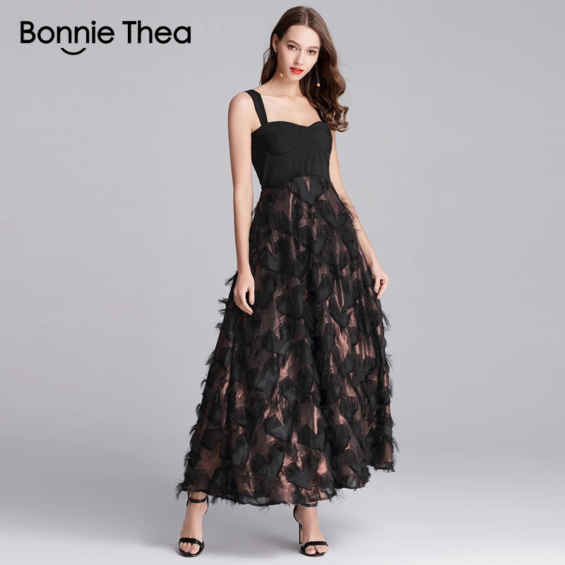 2018 Summer femme black Pentagram jacquard Spaghetti Strap dress vestidos women Strapless Tassel party sexy long | Женская одежда