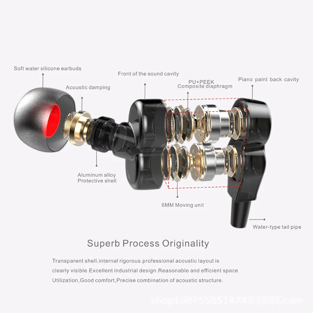 HIFI наушники в ухо стерео мини двойной драйвер спортивная Гарнитура Bluetooth 4 1