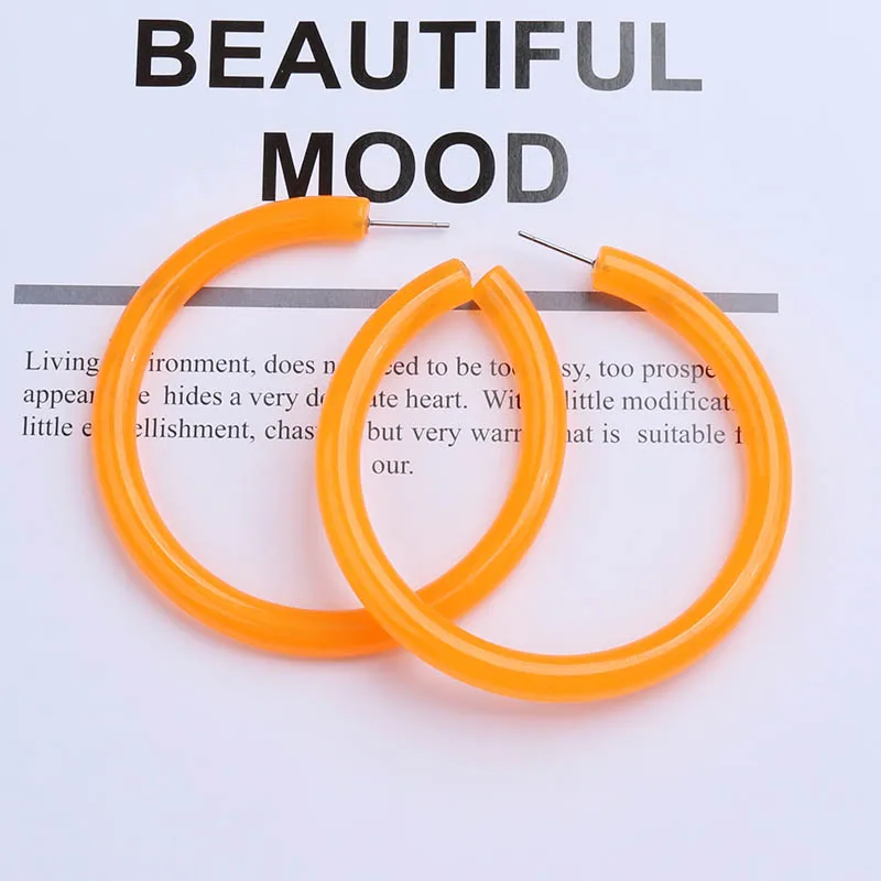 Женские акриловые серьги-гвоздики с большими кругами уличные ювелирные