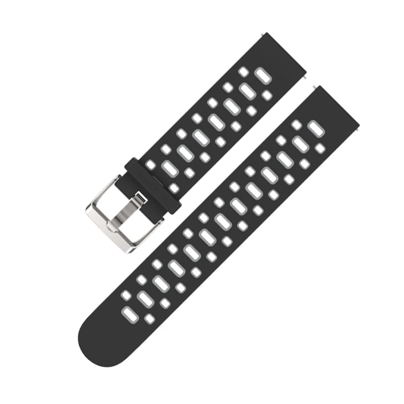 black grey 20 мм ремешок для Amazfit GTS силиконовый ремешок для Xiaomi Huami Amazfit Bip BIT PACE Lite Молодежные умные часы браслет браслеты - Цвет: black grey