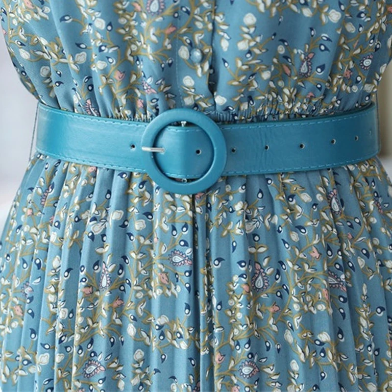 2019 осень в винтажном стиле Сезон лето шифоновая блузка с цветочным принтом миди