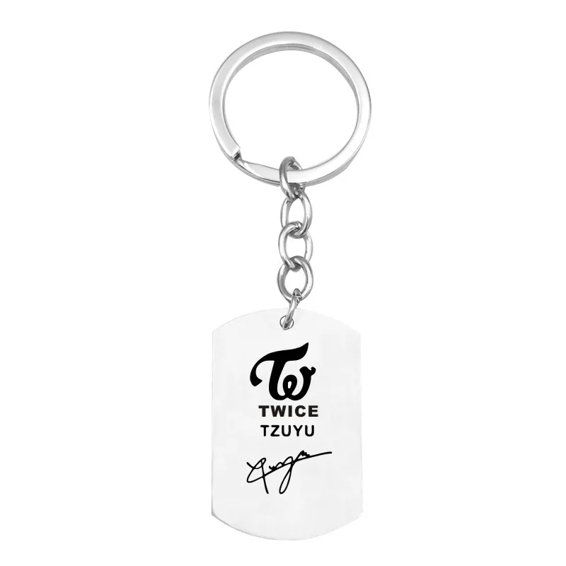keychain 9 KPOP альбом twiceland дважды ожерелье Корейская мода нержавеющая сталь ювелирные изделия аксессуары ошейник с камнем для мужчин и женщин для мальчиков и девочек - Окраска металла: keychain 9