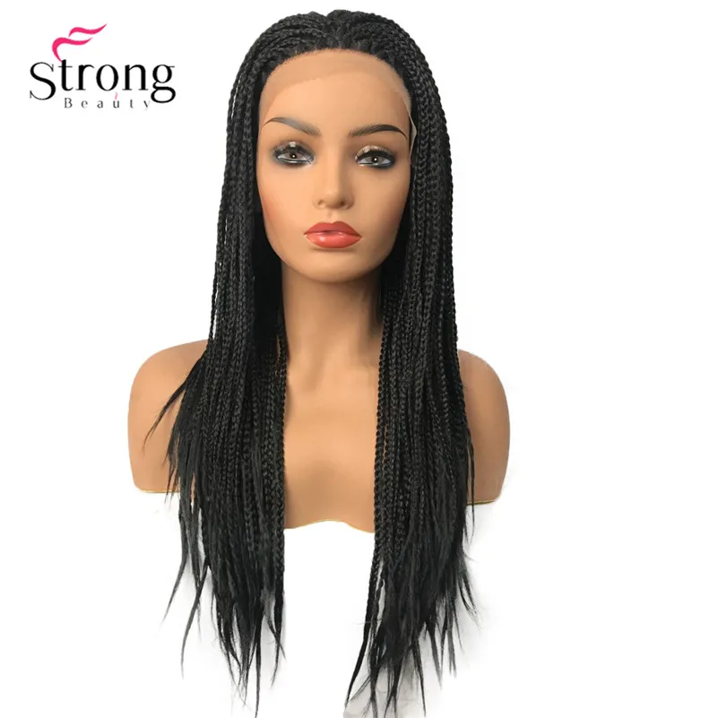 StrongBeauty Плетеный парик фронта шнурка длинные каштановые Искусственные парики