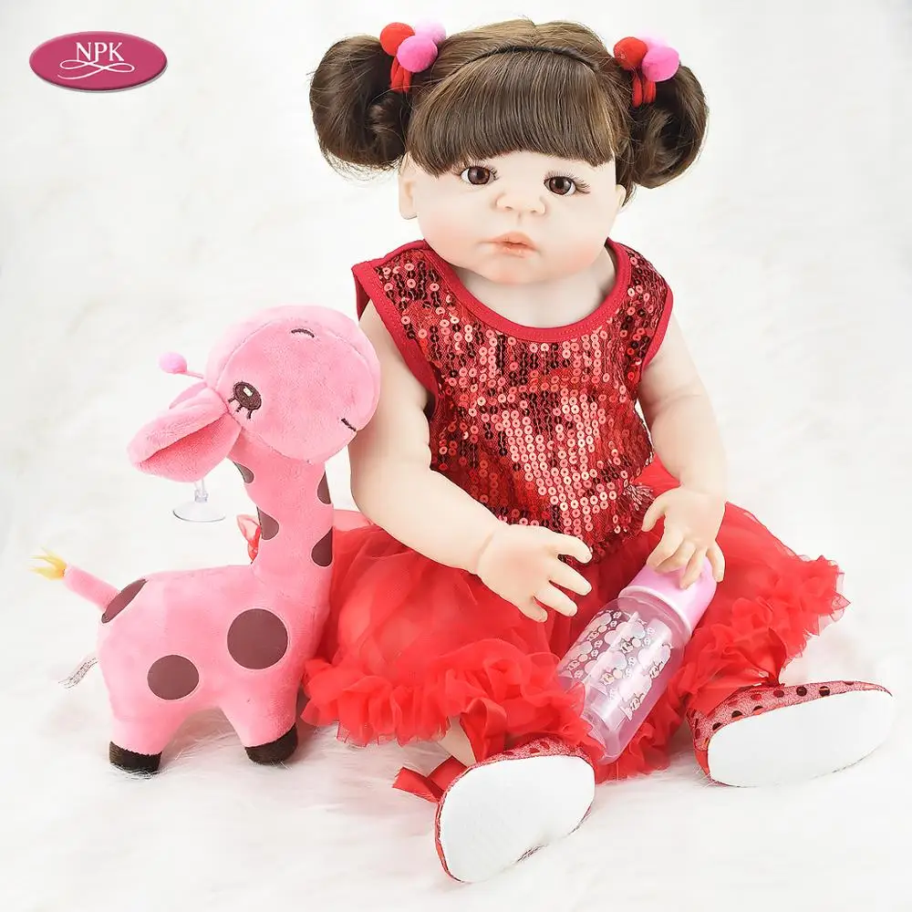NPK полностью силиконовая кукла Reborn Baby 55 см игрушка для купания виниловая