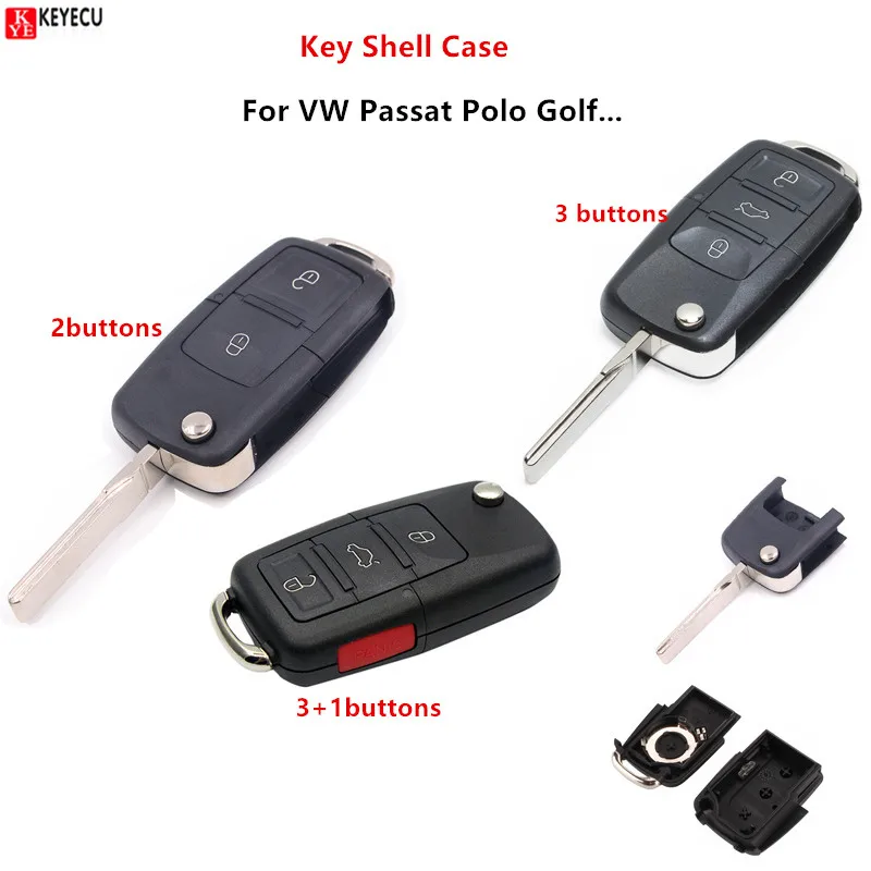 Запасной чехол Keyecu для VW Passat Polo Golf Touran Bora Ibiza Leon Octavia Fabia 2/3/3 + 1 кнопки|Ключ от авто| |