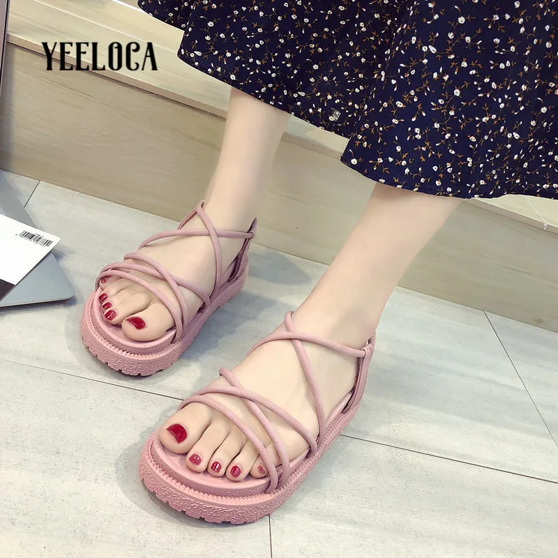 Сандалии YEELOCA женские на плоской подошве римские повседневные пляжные босоножки