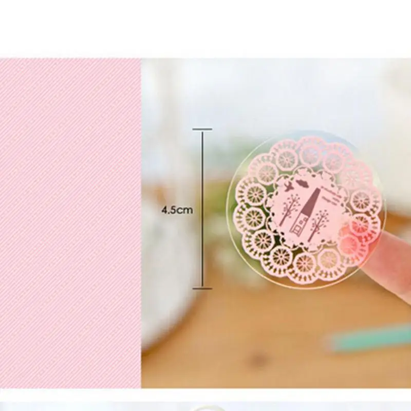 10 стикеров круглые кружевные наклейки с птицами и цветами прозрачные детские для