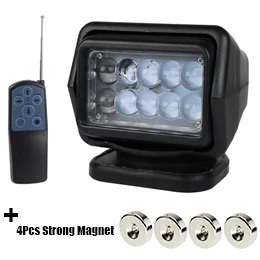 6pcs black strong 50W морской поиска светильник Светодиодный точечный светильник 12/24V Беспроводной Точечный светильник для лодки грузовики внедорожных черный/белый Корпус 360 вращать 1 шт - Цвет: 6pcs black strong