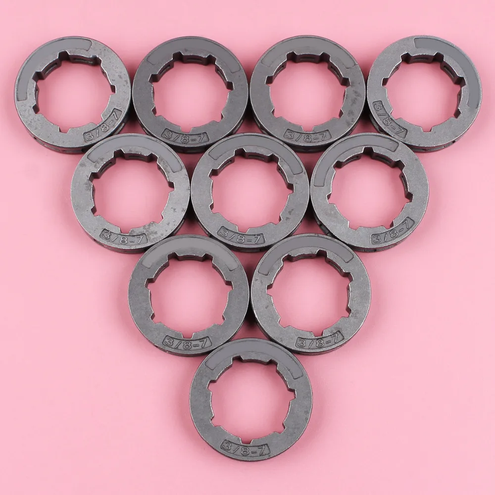 

10pcs/lot Chain Sprocket Rim For Stihl Husqvarna Homelite Echo Chainsaw Spare Part 3/8 Pitch 7 Teeth Standard Spline ID 22mm