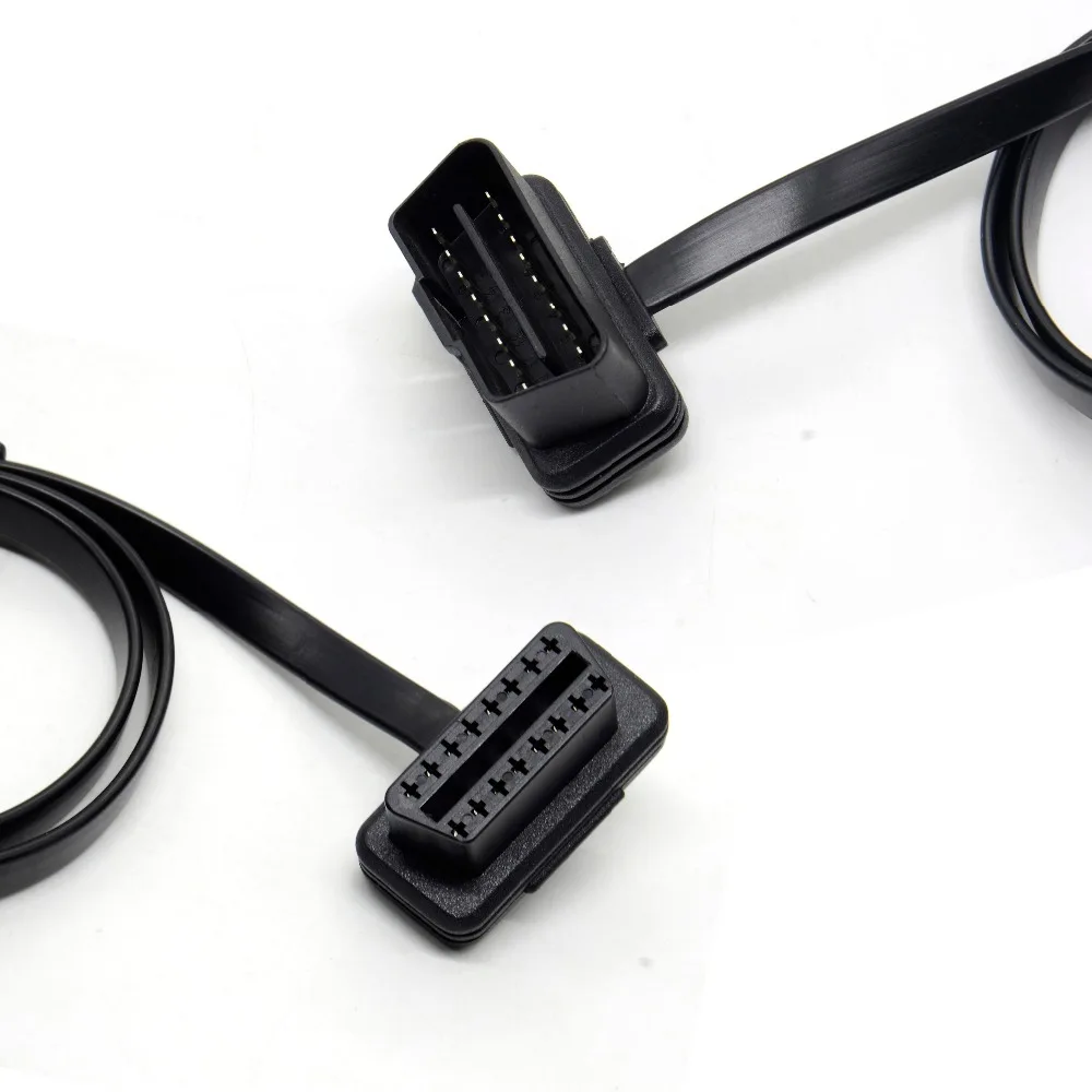 Плоский тонкий As Noodle OBD2 OBDII OBD 16Pin ELM327 штекер гнездо Удлинительный кабель