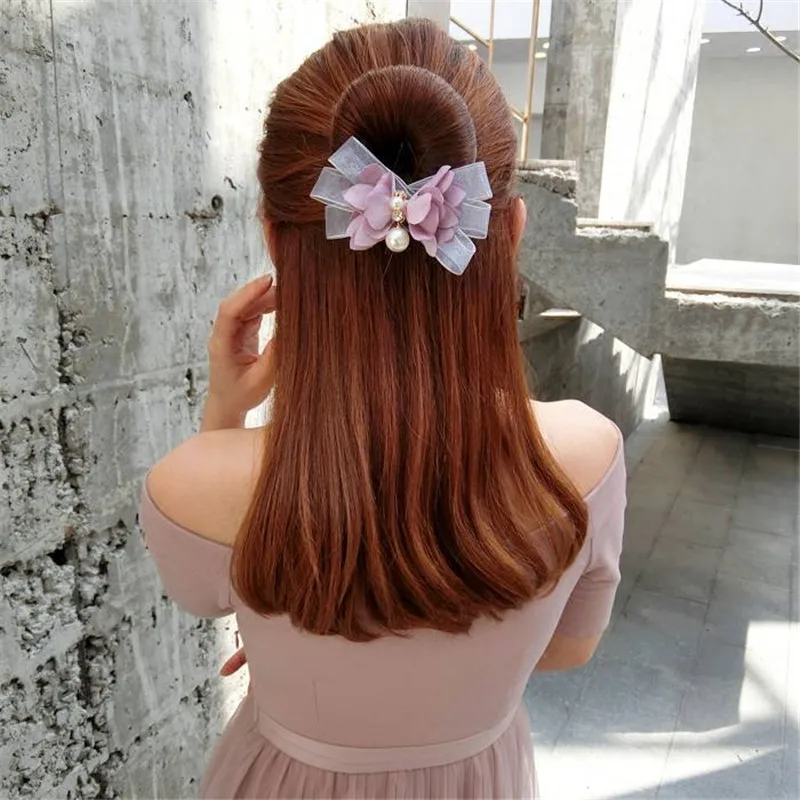UNTAMED женщины Updo цветок волшебный булочка производитель девушка пончик устройство быстрый грязный резинки для волос с жемчугом DIY прическа инструменты аксессуары для волос