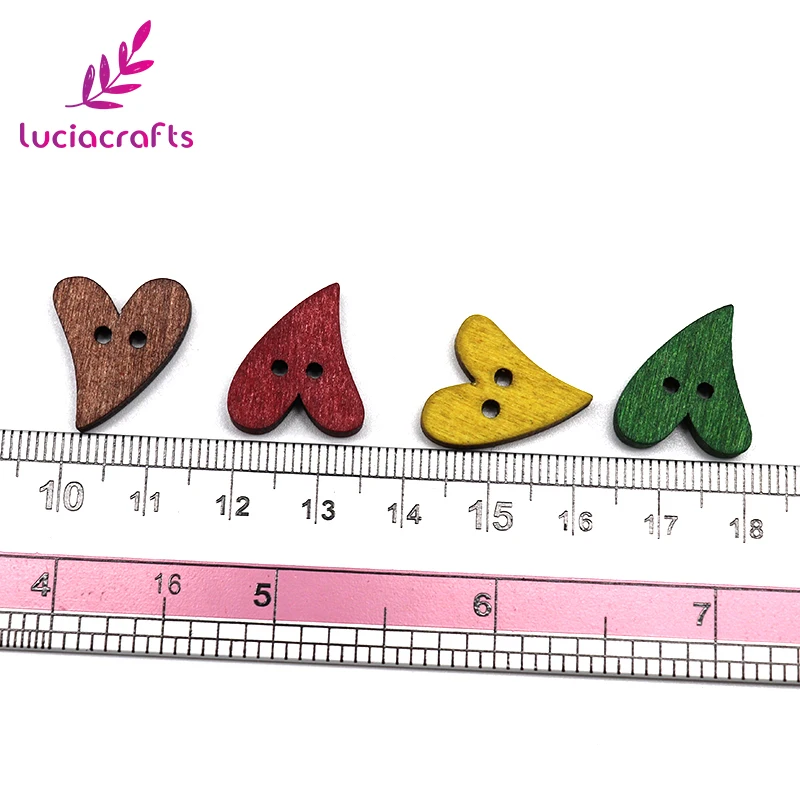 Lucia crafts 12 шт./лот 20 мм Сердце Форма деревянные пуговицы с 2 отверстиями швейные изделия ручной работы Скрапбукинг для одежды аксессуары E0311