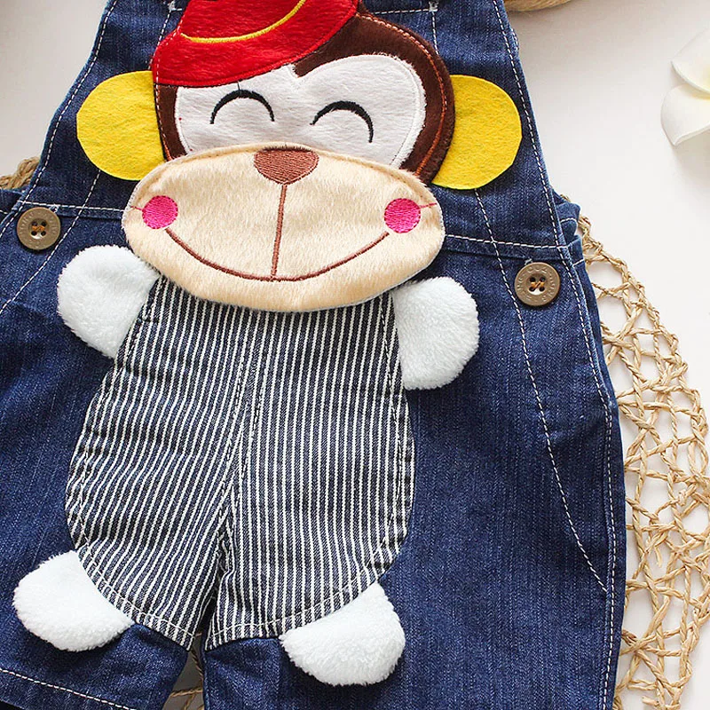 

DIIMUU New Fashion Baby Boys Girls Cartoons Overalls Toddler Kids Clothing Casual Cute Shorts Pants Denim Pants For 1-3 Years