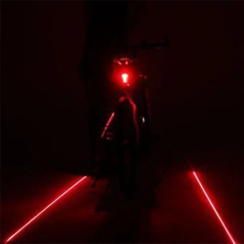 Велосипедный задний светильник (5LED + 2 лазера) горный велосипедный 7 режимов