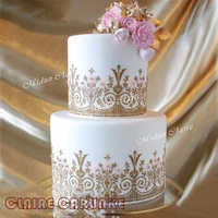 newest english garden stencil cake stencil fondant cake and chocolate painting molds wedding cake border decorations
