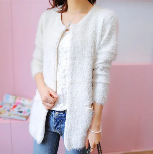 Женское трикотажное платье свитер длинный Повседневный Кардиган весна осень