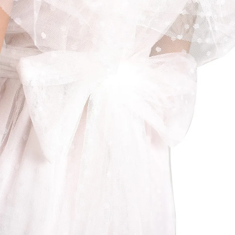 Princess Party Baby Dress White Gown Bow Tulle size 4 5 6 7 8 year Wedding Birthday for Teen Girls | Детская одежда и обувь