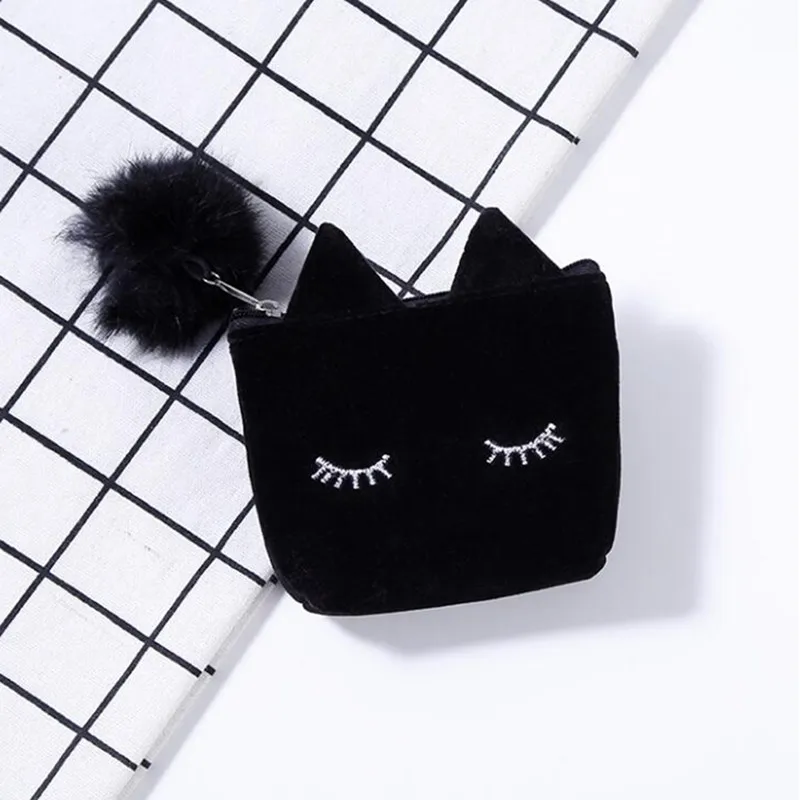 M275 мультяшный плюшевый кошелек для мелочи с милой кошкой шерстяной нулевым