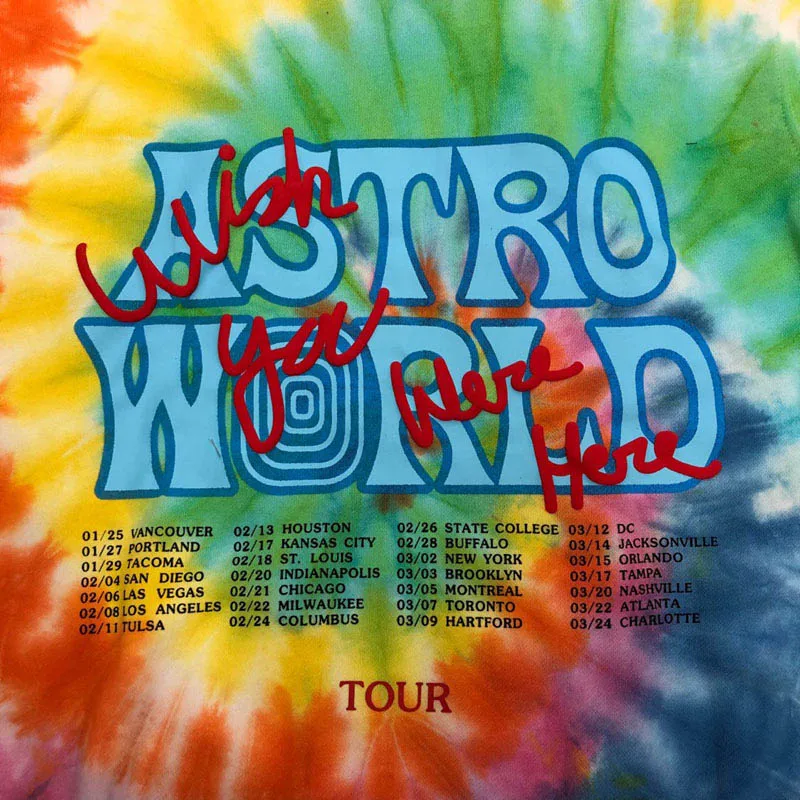 Трэвиса Скотта ASTROWORLD World толстовки для женщин и мужчин 1:1 лучшее качество хип хоп Радужная толстовка, пуловер, Свитшот