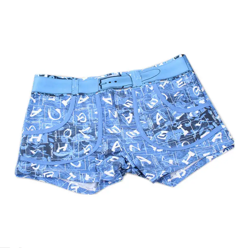 Cotton Underwear 5pcs/pack Mens Boxer Shorts 3D Belt Printed Bottoms Fashion Homme Cueca Breathable Males Underpants Underwear
