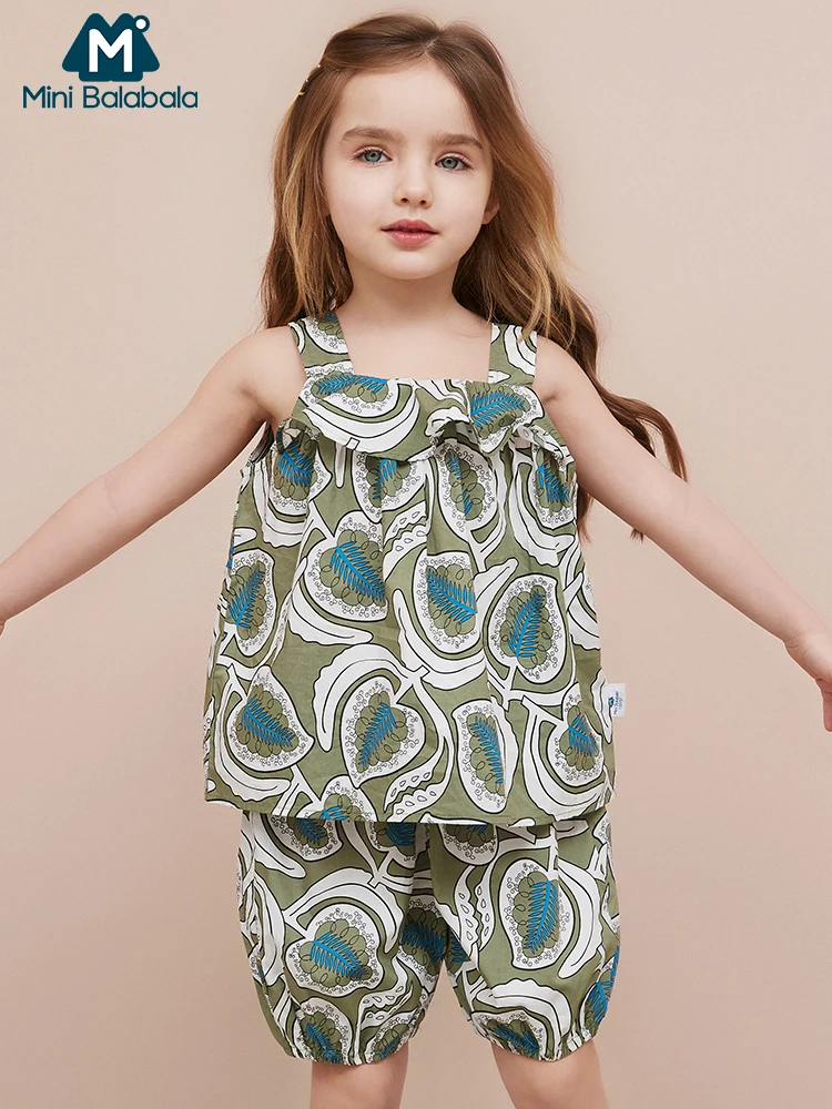 Комплект одежды на подтяжках Mini balabalaGirls Новинка лета 2019 стильный детский жилет +