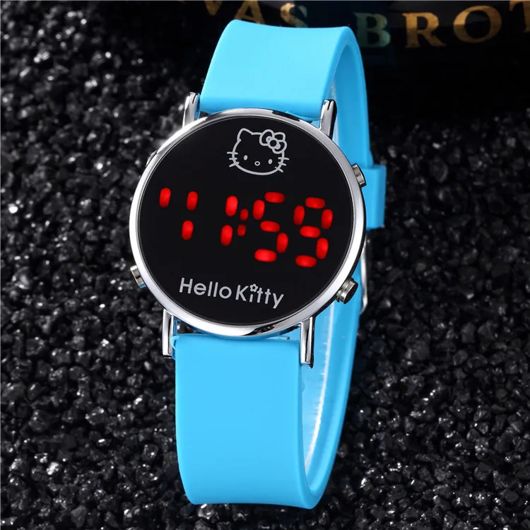 light blue Новые Мультяшные спортивные часы для девочек, детские часы, детские наручные часы для девочек, детские наручные часы, милые цифровые часы Relogio Enfant Led Reloj - Цвет: light blue