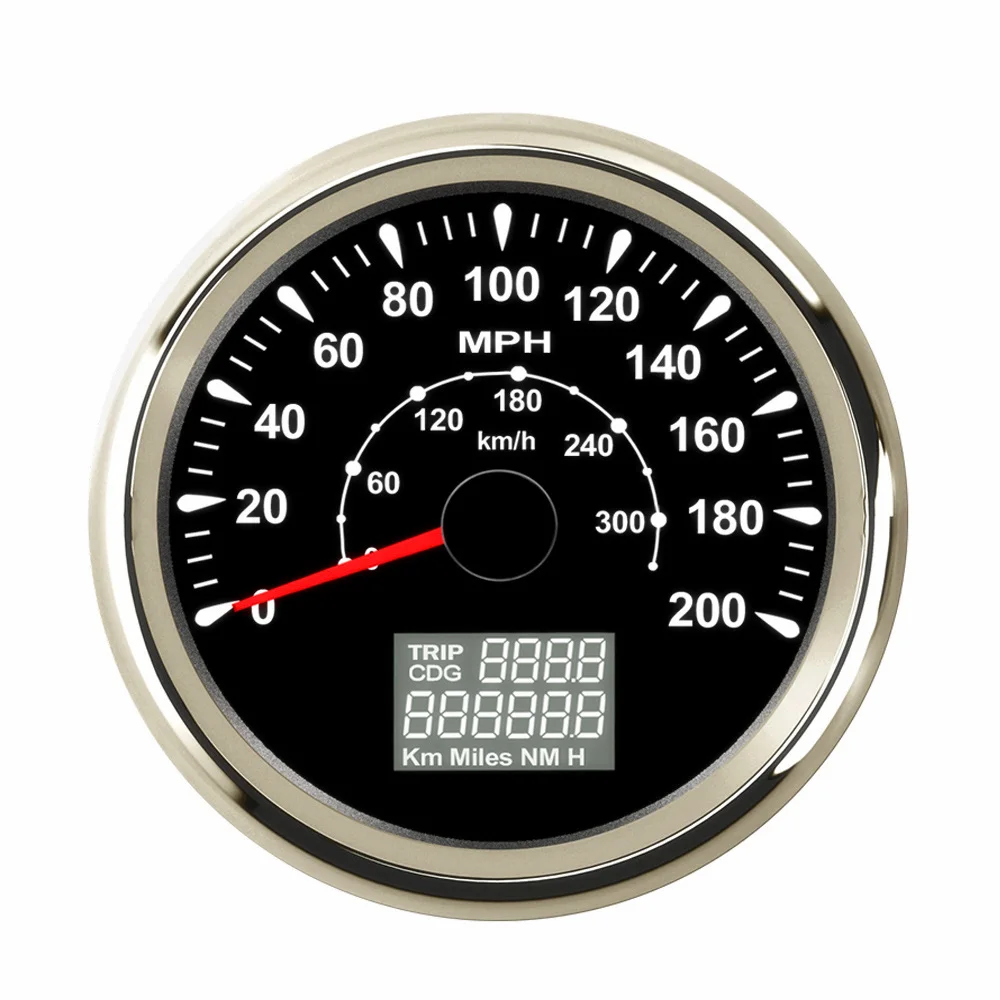 Цифровой измеритель скорости 85 мм 200 миль/ч 300 км/ч GPS для мотоцикла лодки