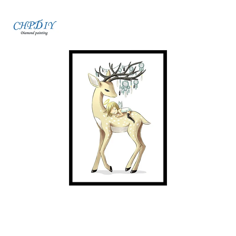 

CHPDIY,Special-shaped,Diy,Diamond mosaic,cross stitch,kit,Little Angel Elk,Rhinestones Embroidery painting,Full,Diamond painting