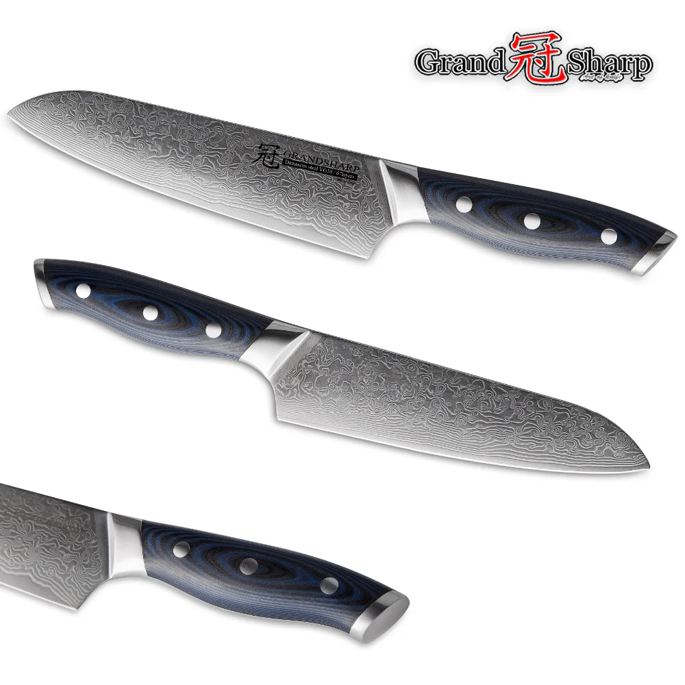 Набор ножей из дамасской стали GRANDSHARP 2 шт. 67 слойная японская Дамасская сталь vg10