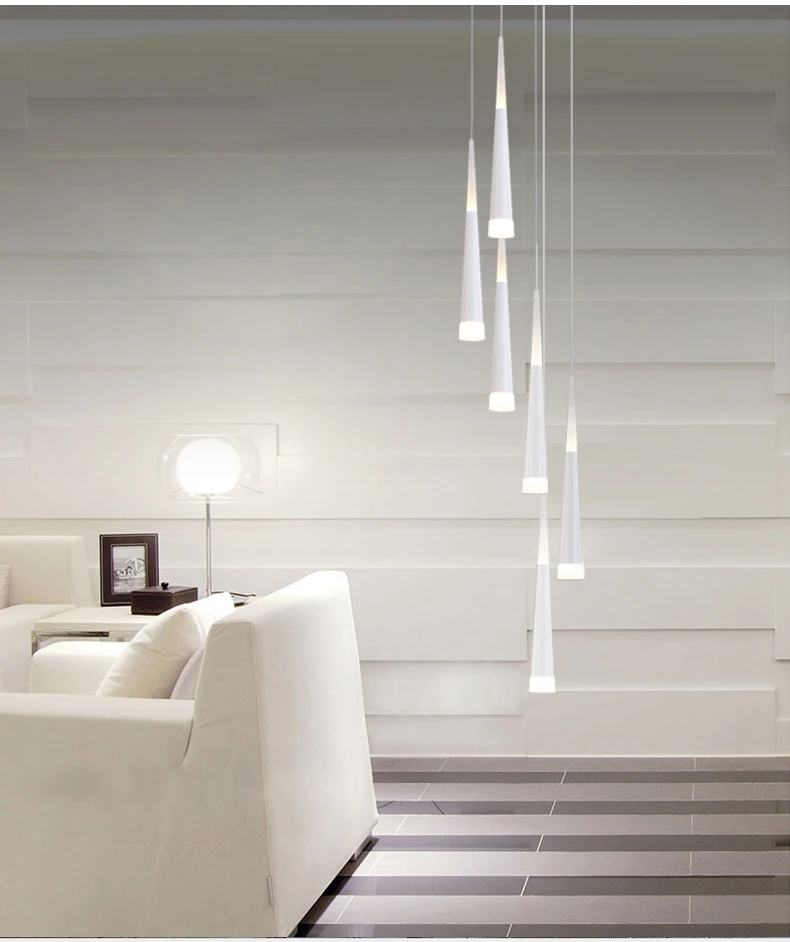 Art decor 1.5 3.8M long Led Cone подвесные светильники для лестницы повышенной высоты Студия