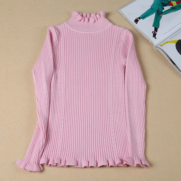 Women high neck ruffles thick sweaters elastic long sleeve must have items basic sweet autumn winter warm pullover casual tops | Женская